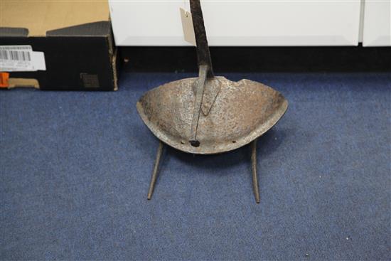 Iron grisset, a Scottish Spill holder and a rush light